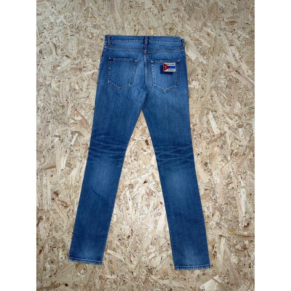 Saint Laurent D02 ‘Universite’ Patch low waist skinny Jeans Sz 31
